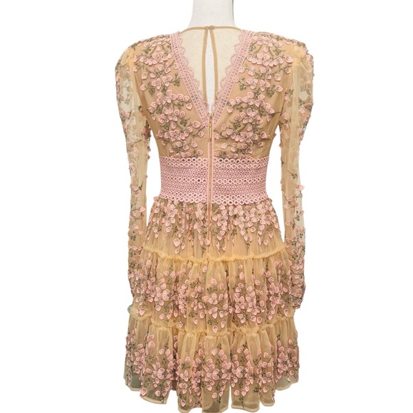 megan embroidered mini dress Bronx and Banco Megan Floral-Embroidered Lace Mini Dress